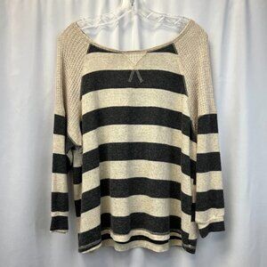 Striped Black and Cream Women's Top